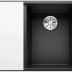 Blanco Axia III 6 S két medencés gránit mosogató 100x51 cm üveg vágódeszával, jobbos / fekete 525850 Biztonságos fizetés