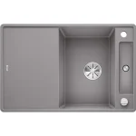 Expressz szállítás BLANCO AXIA III 45 S-F egymedencés, 77x50 cm-es gránit mosogató, csepegtetőtálcával, lefolyószabályozóval, szintbe építhető, alumetál üveg 523201
