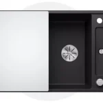 Kedvezményes ár Blanco Axia III 45 S gránit mosogató csepegtető felülettel és üveg vágólappal 78x51 cm, fekete 525840