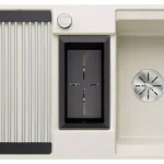 Korlátozott ajánlat Blanco Adira 6 S-F Silgranit két medencés 99x49 cm mosogató acél ráccsal, törtfehér 527614