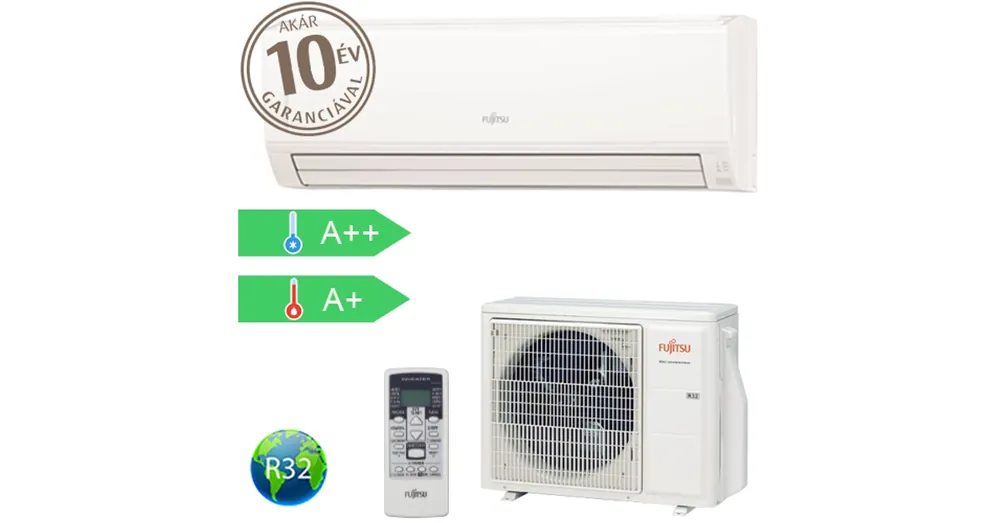 Biztonságos vásárlás Fujitsu ECO ASYG24KLCA / AOYG24KLCA oldalfali split klíma (7.1 kW)