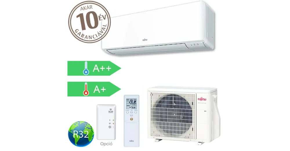 Fujitsu Standard ASYG24KMTE/AOYG24KMTA oldalfali split klíma (7.1 kW) Kiárusítás
