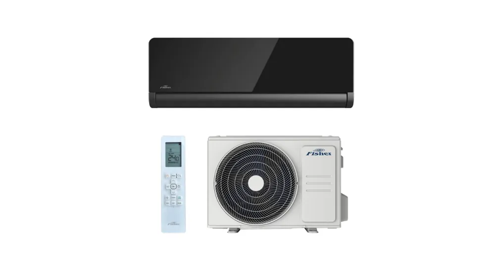 Fisher Art FSAIF-Art-124AE3-B/FSOAIF-Art-124AE3 oldalfali split klíma, Antracit - Fekete tükrös előlappal (3.5 kW) Biztonságos fizetés