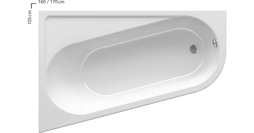Ravak Chrome 170x105 aszimmetrikus fürdőkád balos CA31000000 Olcsó