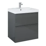 Biztonságos fizetés Arezzo Monterey 60cm-es alsószekrény 2 fiókkal magasfényű szürke AR-167078