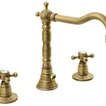 Sapho REITANO ANTEA 3 részes mosdócsaptelep, retró kifolyóval, automata leersztővel, bronz (3226) Legnépszerűbb