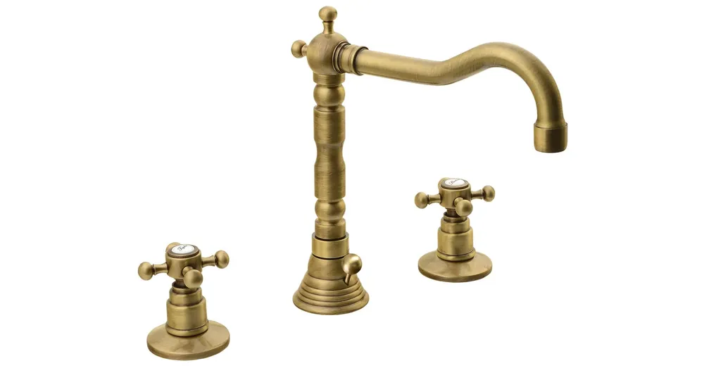 Sapho REITANO ANTEA 3 részes mosdócsaptelep, retró kifolyóval, automata leersztővel, bronz (3226) Legnépszerűbb