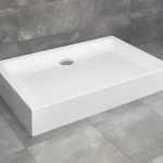 Újdonság Radaway Laros D 120x80 cm-es szögletes zuhanytálca szifonnal (SLD81217-01)