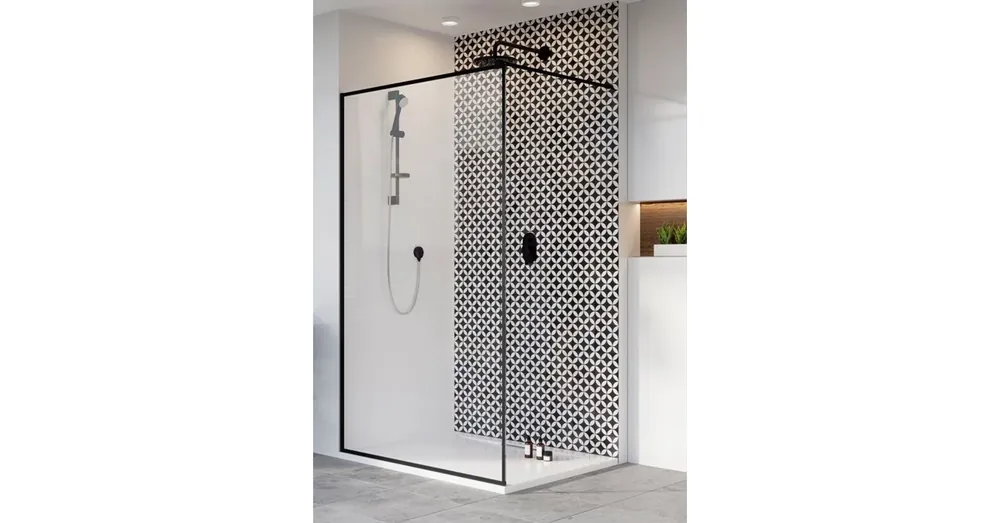 Radaway Modo New Black II Frame Walk-in fekete zuhanyfal 85 cm 389085-54-56 Akció