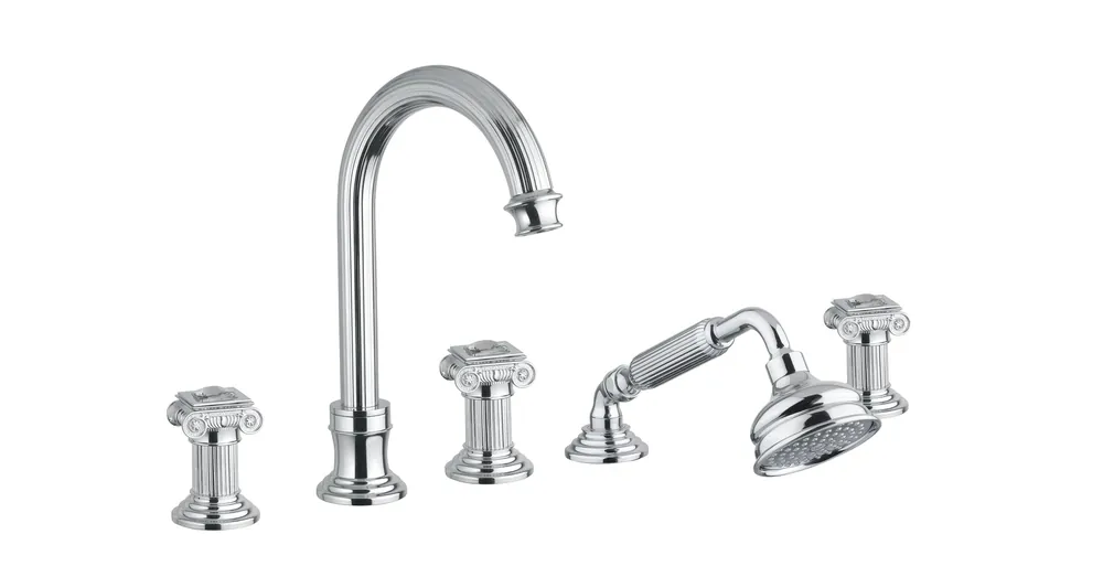 Outlet Bugnatese Olympia 8480KCR Peremre szerelt 5 üléses kádcsaptelep swarovski fogantyúval CR / KRÓM