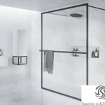 Riho Walk-In Lucid GD401 120 cm-es matt fekete zuhanyfal G005031121 Szuper akció