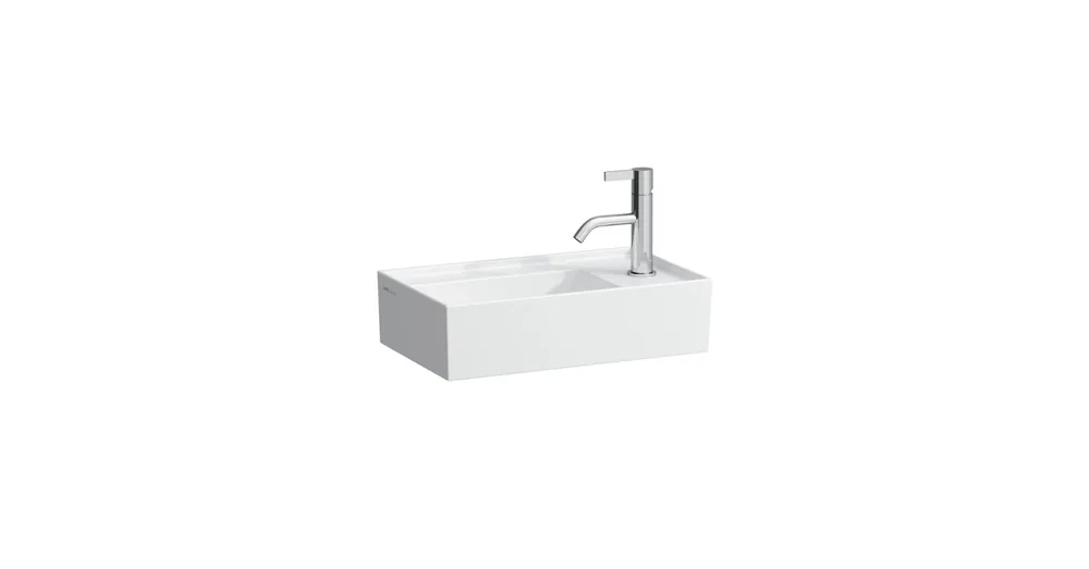 Szuper ajánlat LAUFEN KARTELL BY LAUFEN Kézmosó, jobb oldali armatúrapaddal túlfolyónyílás nélkül, egy csaplyukkal , Matt fehér H8153347571111