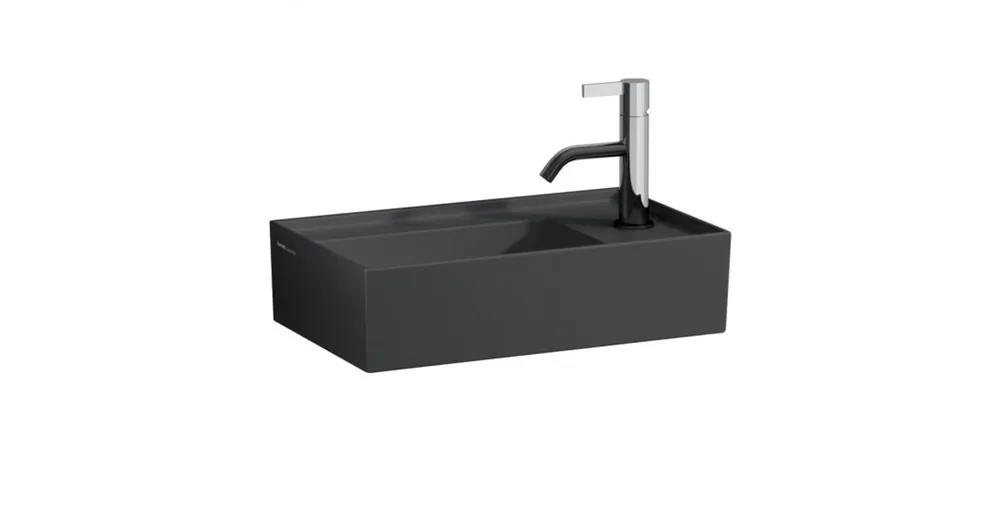 LAUFEN KARTELL BY LAUFEN Kézmosó, jobb oldali armatúrapaddal túlfolyónyílás nélkül, csaplyuk nélkül , Graphite matt H8153347581121 Olcsó