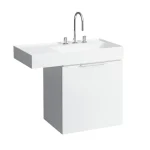 Szuper akció LAUFEN KARTELL BY LAUFEN Mosdó, polcfelület bal oldalon, speciálisan fedett lefolyóval három csaplyukkal, túlfolyónyílás nélkül , Fehér LCC bevonattal H8103394001581