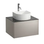 LAUFEN SONAR Fiók elem, 1 fiók, 812340, 812341, 812342, 812343 mosdótálakhoz, kivágással középen, fúrt csaplyuk, Titán és Nero Marquina 57.5X34X45.5 - H4054050341421 Expressz kézbesítés