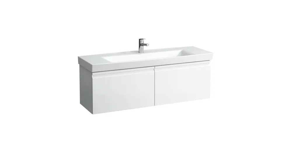 LAUFEN PRO S Alsószekrény és finoman záródó mechanizmussal, 814968 tip. mosdóhoz, 2 fiókkal és belső fiókkal, Fényes fehér 126X39X45 - H4835720964751 Vedd meg online