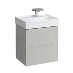 Utolsó esély LAUFEN KARTELL BY LAUFEN Alsószekrény két fiókkal, fiókelosztóval, bal polcos 810335 mosdóhoz, Kavics szürke 60X60X45 - H4075680336411