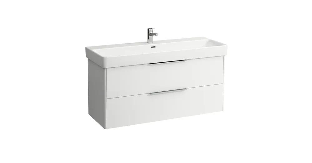Legnépszerűbb LAUFEN BASE Alsószekrény két fiókkal a 814965 mosdóhoz, Fényes fehér 116X53X44 - H4024921102611