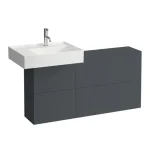 Árengedmény LAUFEN KARTELL BY LAUFEN Oldal polc egy ajtóval és két polccal, mosdó balos, Pala szürke 120X61X27 - H4082910336421