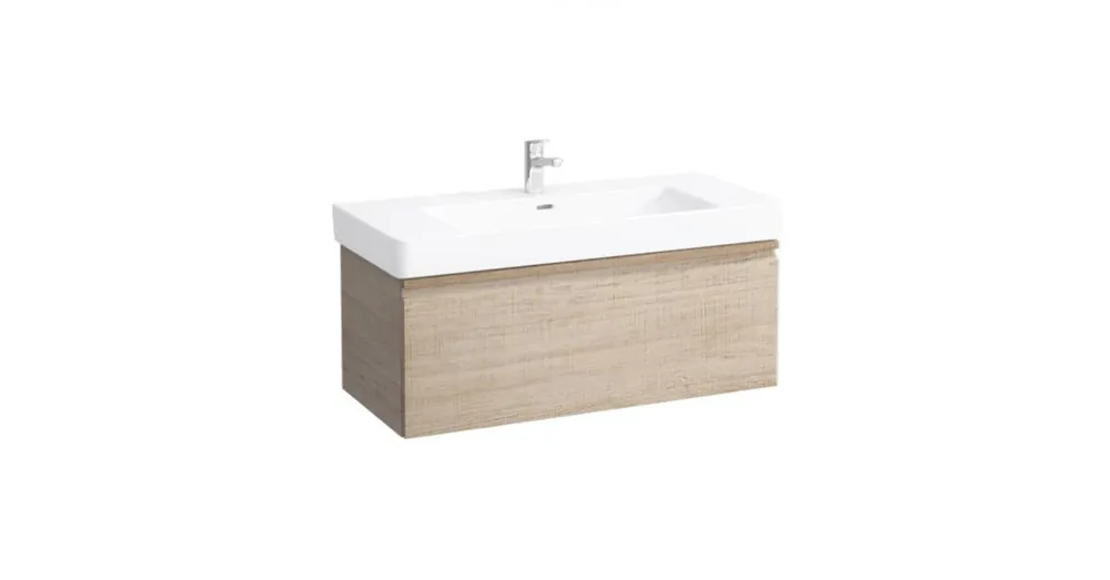 LAUFEN PRO S Alsószekrény és finoman záródó mechanizmussal, 813966 tip. mosdóhoz, 1 fiókkal, Fényes tölgy 101X39X45 - H4835510964791 Csak ma