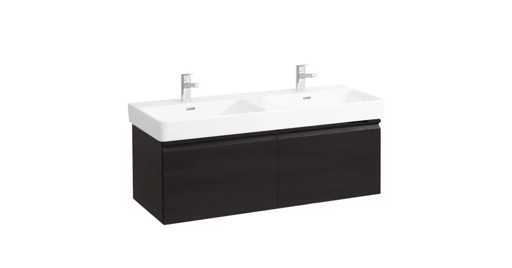LAUFEN PRO S Alsószekrény és finoman záródó mechanizmussal, 814968 tip. mosdóhoz, 2 fiókkal és belső fiókkal, Grafit 126X39X45 - H4835720964801 Azonnali szállítás