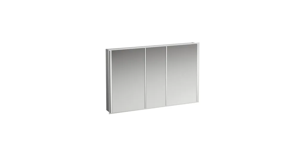 Ajánlat LAUFEN FRAME 25 Alumínium tükrös szekrény, függőleges LED- világítással, dugaljzat és szenzorkapcsoló nélkül, Fényes fehér 120X75X15 - H4088249001451