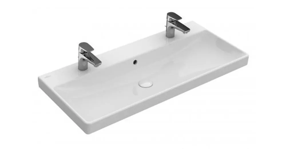 Korlátozott ajánlat Villeroy & Boch Avento 100x47 cm mosdó 2 csaplyukkal CeramicPlus felülettel 4156 A4 R1 (4156A4R1)