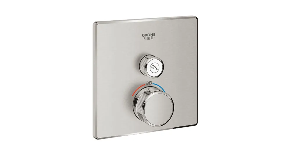 Azonnal elérhető Grohe Grohtherm SmartControl Termosztát falsík mögötti telepítéshez, 1 fogyasztóra, matt szuperacél 29123DC0