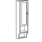 SAPHO RETRO pipereszekrény, balos, 25x115x20 cm, antik fehér (1706) Prémium