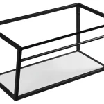 Akciós ár SAPHO SKA mosdótartó keret pult alá, fehér MDF polccal, 75x40x46cm, matt fekete (SKA102)