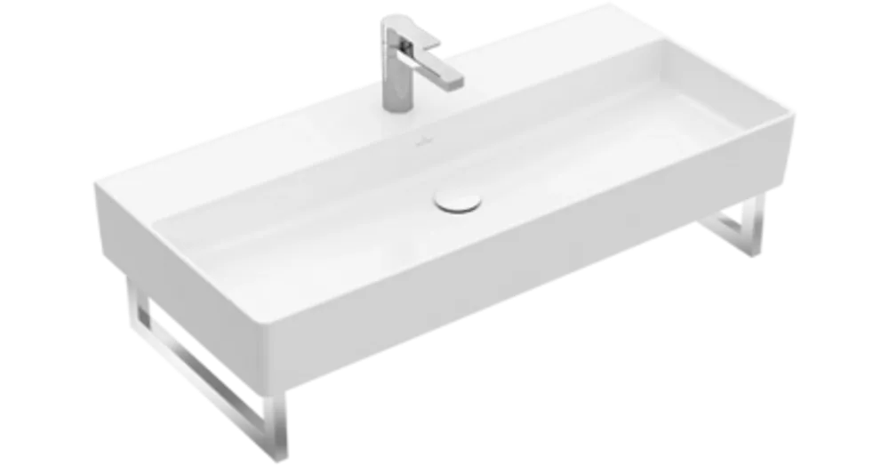 Korlátozott ajánlat Villeroy & Boch Memento 2.0 100 x 47 cm-es mosdó 1 csaplyukkal CeramicPlus felülettel túlfolyó nélkül - 4A22A2R1