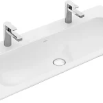 Villeroy & Boch Finion 120 x 50 cm-es beépíthető mosdó 2 csaplyukkal Stone White CeramicPlus felülettel - 4164C1RW Legkelendőbb