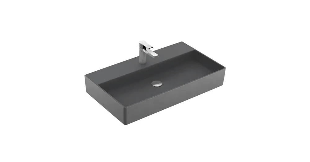 Villeroy & Boch Memento 2.0 80 x 47 cm-es mosdó 1 csaplyukkal Graphite CeramicPlus felülettel túlfolyó nélkül - 4A2281I4 Vásárlói kedvenc