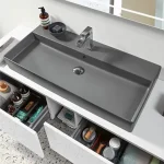 Rendeld meg most Villeroy & Boch Memento 2.0 120 x 47 cm-es mosdó 1 csaplyukkal Graphite CeramicPlus felülettel - 4A22CLI4