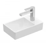 Villeroy & Boch Avento 36 x 22 cm-es kézmosó túlfolyó nélkül, csaplyuk a jobb oldalon Stone White CeramicPlus felülettel - 43003LRW Biztonságos vásárlás