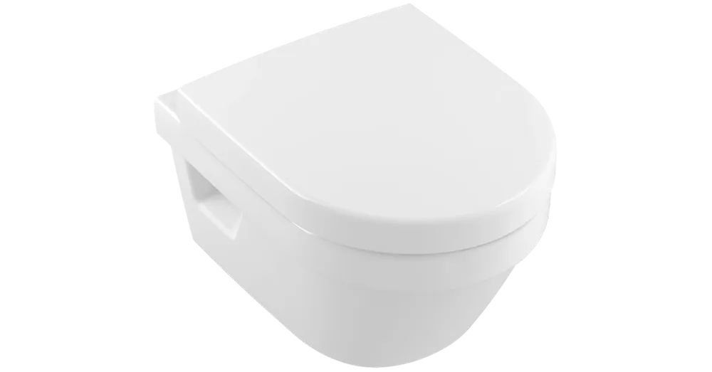 Villeroy & Boch Architectura falra szerelhető perem nélküli DirectFlush kompakt wc, ülőkével, kombipack CeramicPlus felülettel - 4687HRR1 Expressz szállítás