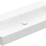 Kihagyhatatlan ajánlat Villeroy & Boch Memento 2.0 100 x 47 cm-es mosdó csaplyuk és túlfolyó nélkül Stone White CeramicPlus felülettel - 4A221FRW