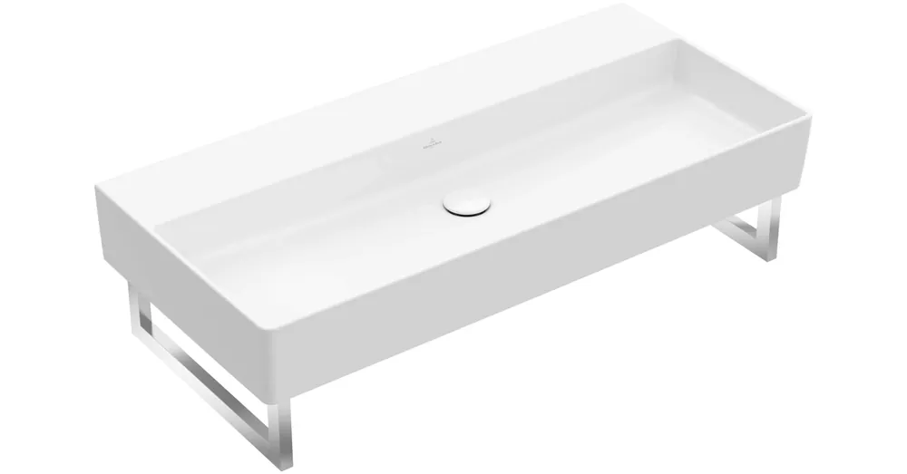Villeroy & Boch Memento 2.0 100 x 47 cm-es mosdó csaplyuk és túlfolyó nélkül Stone White CeramicPlus felülettel - 4A22A3RW Olcsóbb