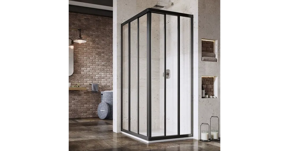 Végkiárusítás Ravak Supernova Zuhanykabin ASRV3-90-198 fekete+Transparent üveg - 15V703R2Z1