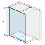 Azonnali szállítás JIKA Walk-In PURE 120 zuhanyfal, oldalfalhoz rögzített, oldalrögzítő profillal, 1 támasz H2674230026681