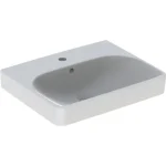Geberit Smyle Square mosdó, 55x16.5x44cm, csaplyuk középen, túlfolyóval (500.259.01.1) Outlet
