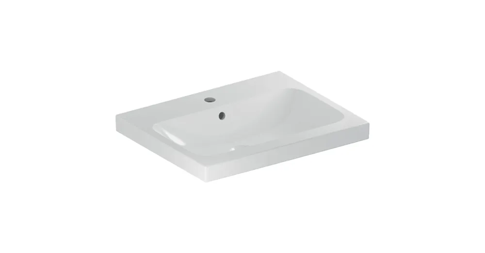 Geberit iCon Light pultra ültethető mosdó, 75x48 cm, csaplyukkal és túlfolyóval, matt fehér (501.848.JT.1) Ne maradj le
