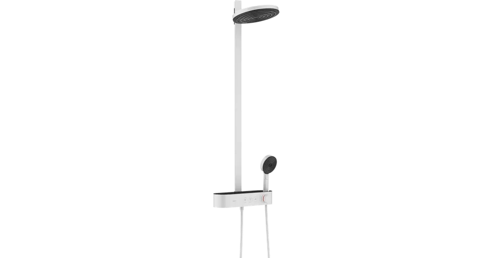 Hansgrohe Pulsify S Showerpipe 260, 2 jet EcoSmart, és ShowerTablet Select 400 matt fehér 24241700 Korlátozott ajánlat