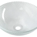 Vedd meg online SAPHO BEAUTY PUKETA gravírozott üvegmosdó, átm:42cm, transzparent üveg (TY165)