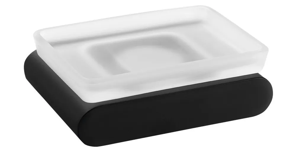 SAPHO FLORI szappantartó, fekete/tejüveg (RF002/15) Azonnali szállítás