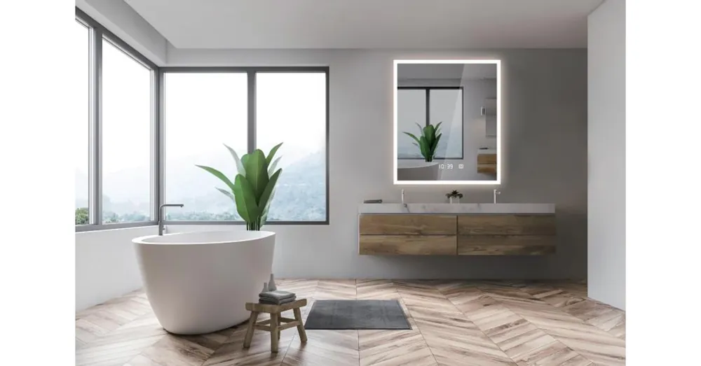 AREZZO design LED okos tükör állítható fényerő páramentesítő funkció+óra+hőmérő AR-6070 Ne maradj le