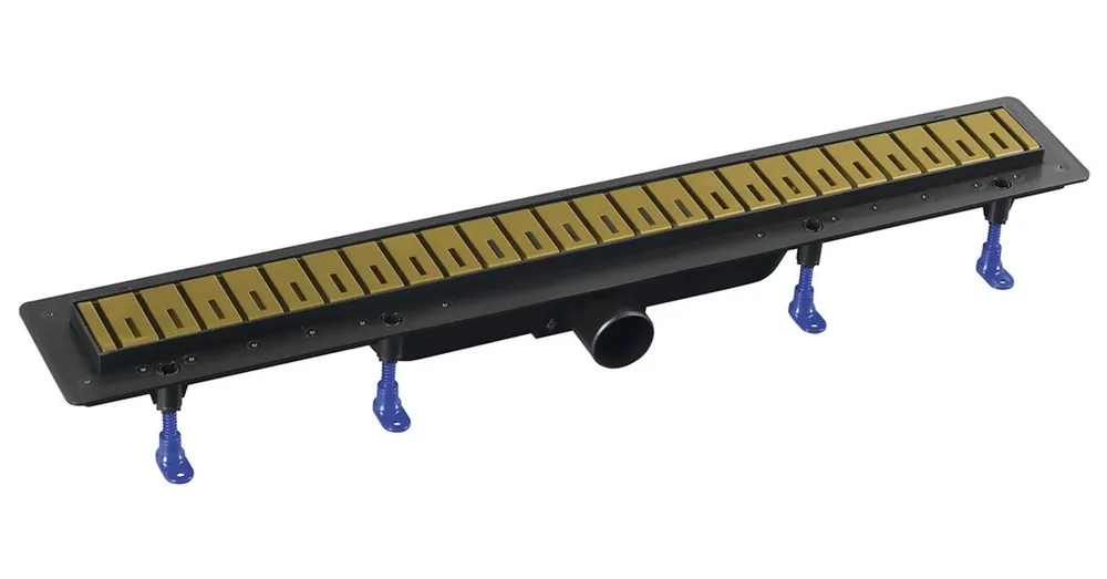 Kedvezmény SAPHO POLYSAN KLAVER GOLD padlóösszefolyó inox ráccsal, superflow, DN50, 810x122x65mm (73731GB)