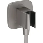 Újdonság Hansgrohe FixFit Porter Q zuhanytartó fali csatlakozóval, szálcsiszolt fekete 26887340