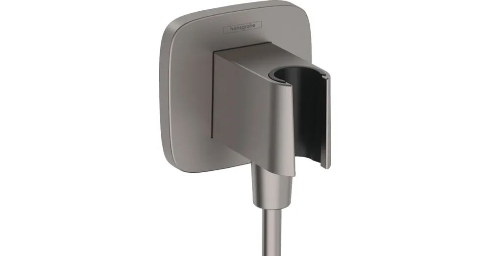 Újdonság Hansgrohe FixFit Porter Q zuhanytartó fali csatlakozóval, szálcsiszolt fekete 26887340