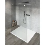 Sapho VARIO WHITE Szabadon álló zuhanyfal merőleges merevítőkkel, transzparent üveg, 900mm (GX1290GX2215) Végkiárusítás